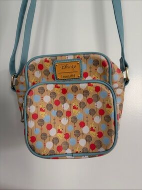 Loungefly Disney Beige Winnie the Pooh Balloon Crossbody Bag with Blue Trim